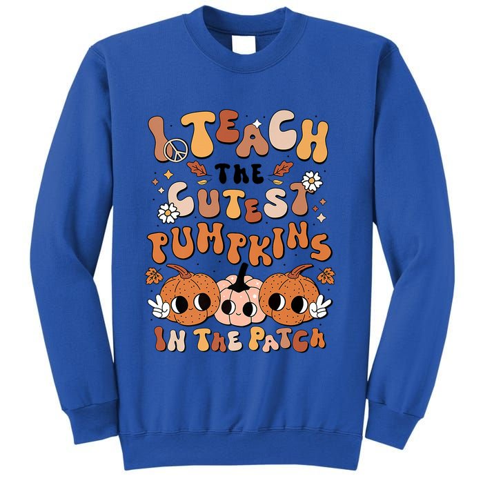 Retro Fall Halloween I Teach The Cutest Pumpkin In The Patch Gift Sweatshirt
