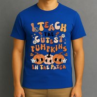 Retro Fall Halloween I Teach The Cutest Pumpkin In The Patch Gift T-Shirt
