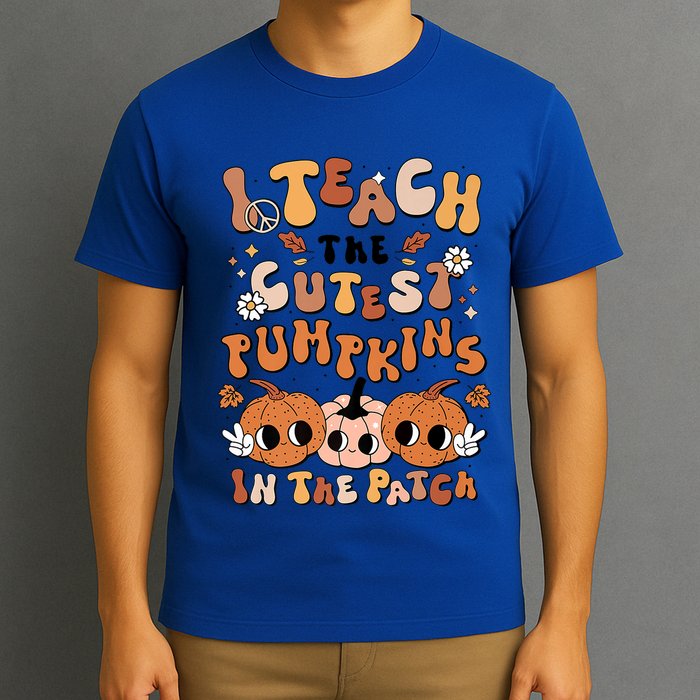Retro Fall Halloween I Teach The Cutest Pumpkin In The Patch Gift T-Shirt