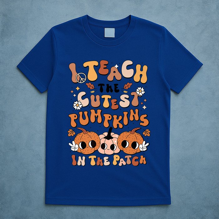 Retro Fall Halloween I Teach The Cutest Pumpkin In The Patch Gift T-Shirt