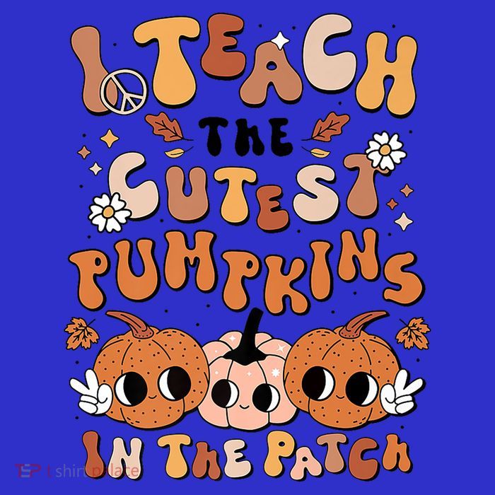Retro Fall Halloween I Teach The Cutest Pumpkin In The Patch Gift Button