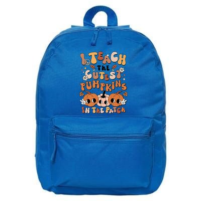 Retro Fall Halloween I Teach The Cutest Pumpkin In The Patch Gift 16 in Basic Backpack