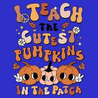 Retro Fall Halloween I Teach The Cutest Pumpkin In The Patch Gift 16 in Basic Backpack