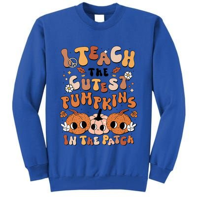 Retro Fall Halloween I Teach The Cutest Pumpkin In The Patch Gift Tall Sweatshirt