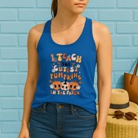 Retro Fall Halloween I Teach The Cutest Pumpkin In The Patch Gift Womens Tank Top