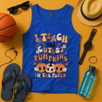 Retro Fall Halloween I Teach The Cutest Pumpkin In The Patch Gift Tank Top