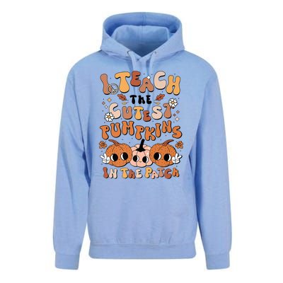 Retro Fall Halloween I Teach The Cutest Pumpkin In The Patch Gift Unisex Surf Hoodie