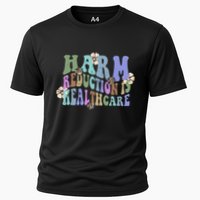 Retro Flower Harm Reduction Healthcare Overdose Awareness Cooling Performance Crew T-Shirt