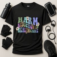 Retro Flower Harm Reduction Healthcare Overdose Awareness Cooling Performance Crew T-Shirt