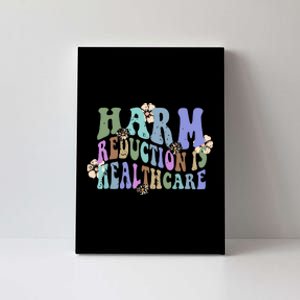 Retro Flower Harm Reduction Healthcare Overdose Awareness Canvas