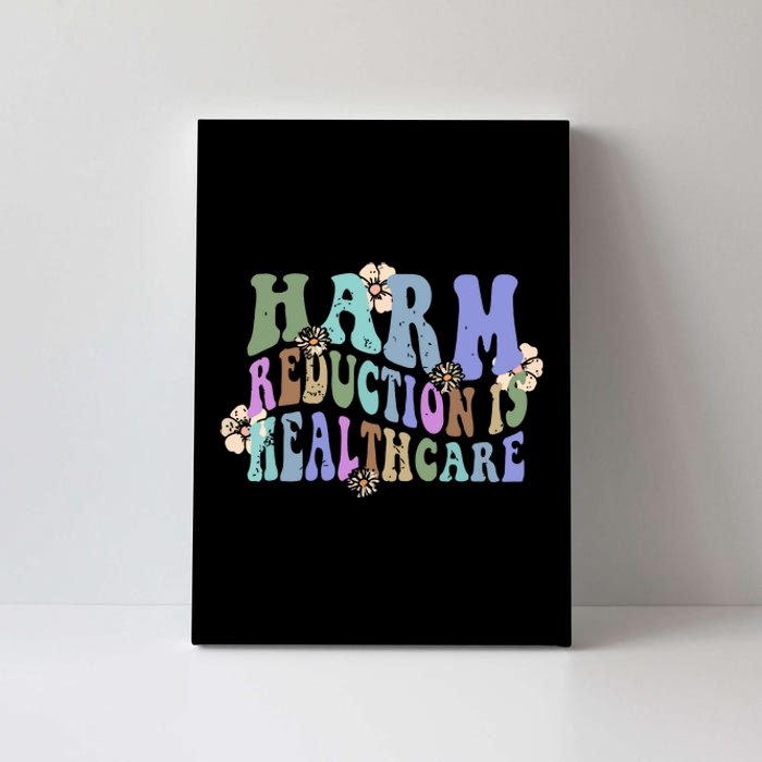 Retro Flower Harm Reduction Healthcare Overdose Awareness Canvas