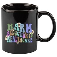 Retro Flower Harm Reduction Healthcare Overdose Awareness 11oz C Handle Ceramic Mug