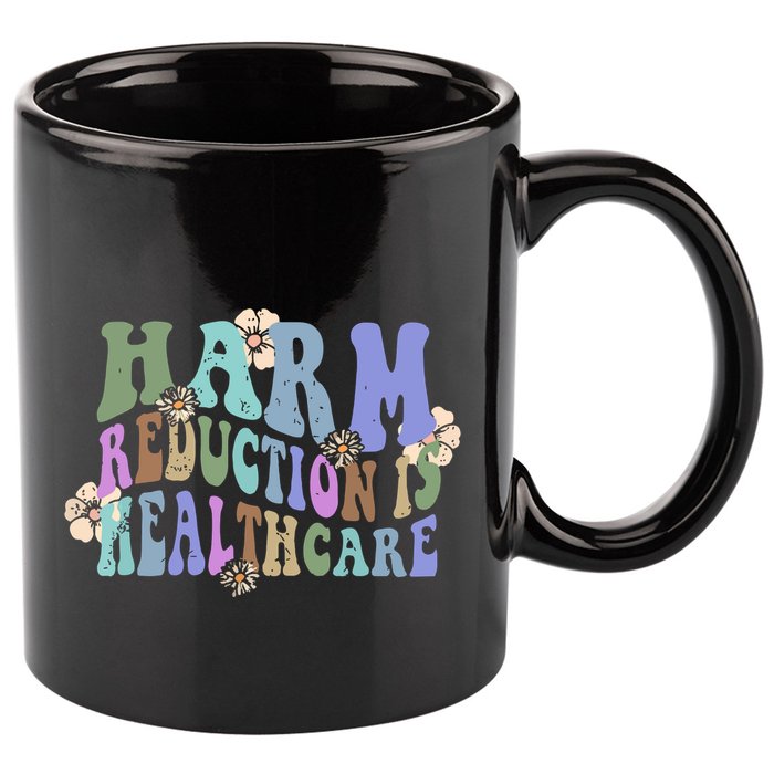 Retro Flower Harm Reduction Healthcare Overdose Awareness 11oz C Handle Ceramic Mug