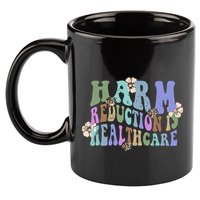 Retro Flower Harm Reduction Healthcare Overdose Awareness 11oz C Handle Ceramic Mug