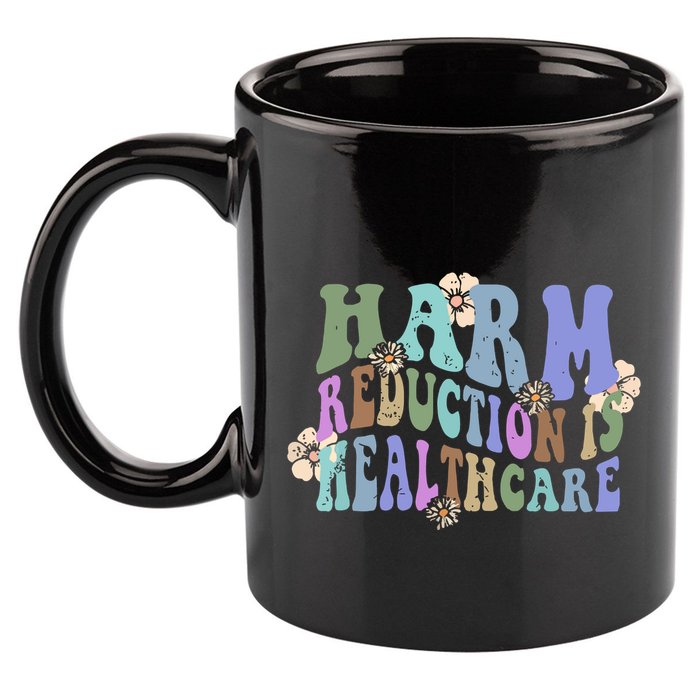 Retro Flower Harm Reduction Healthcare Overdose Awareness 11oz C Handle Ceramic Mug