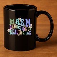 Retro Flower Harm Reduction Healthcare Overdose Awareness 11oz C Handle Ceramic Mug