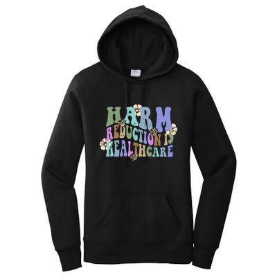 Retro Flower Harm Reduction Healthcare Overdose Awareness Women's Pullover Hoodie
