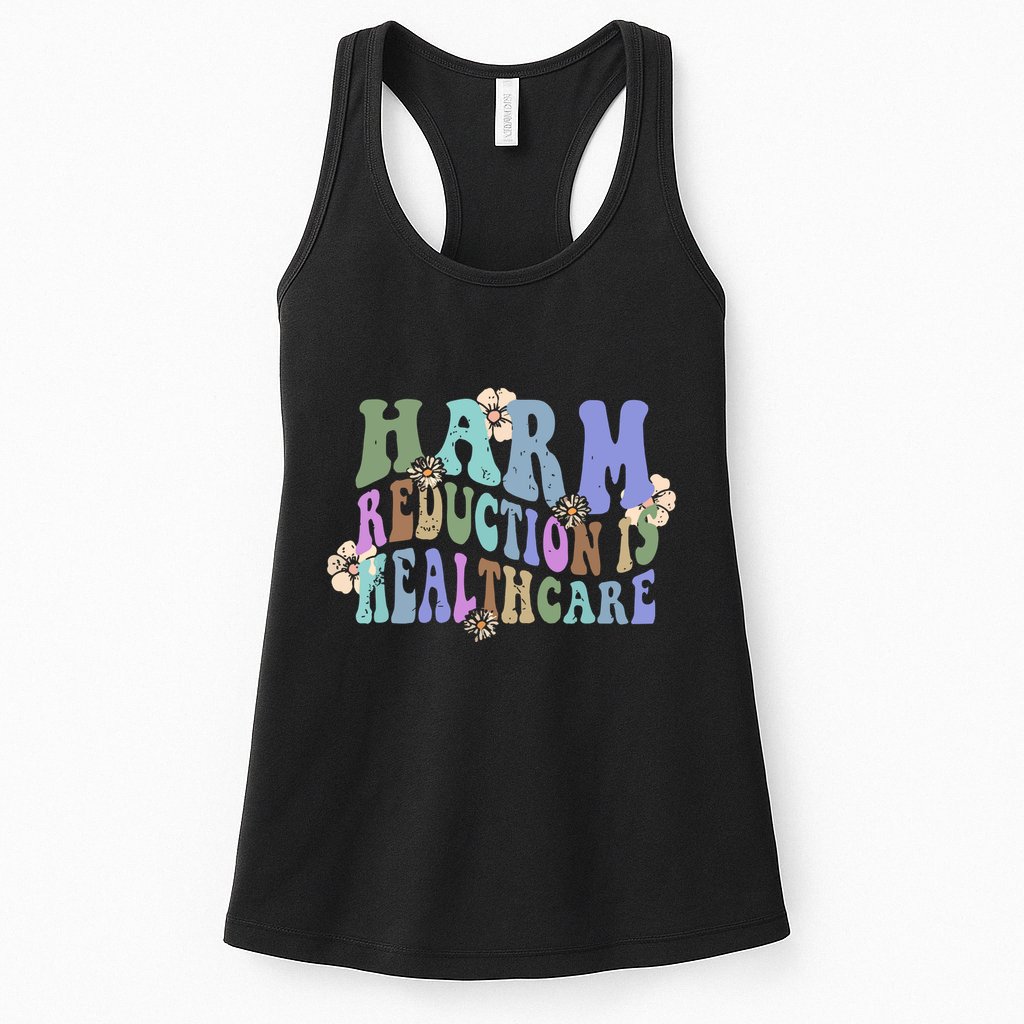 Retro Flower Harm Reduction Healthcare Overdose Awareness Womens Tank Top
