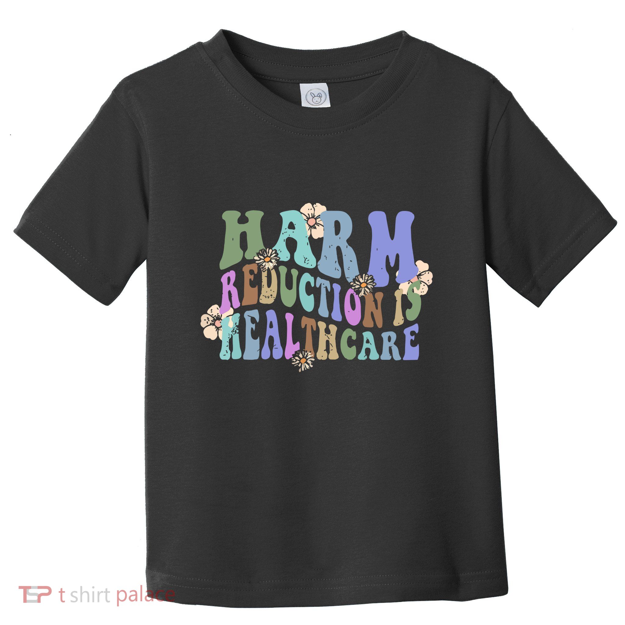 Retro Flower Harm Reduction Healthcare Overdose Awareness Toddler T-Shirt