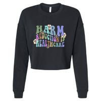 Retro Flower Harm Reduction Healthcare Overdose Awareness Cropped Pullover Crew