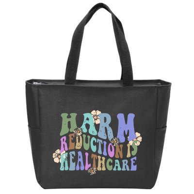 Retro Flower Harm Reduction Healthcare Overdose Awareness Zip Tote Bag
