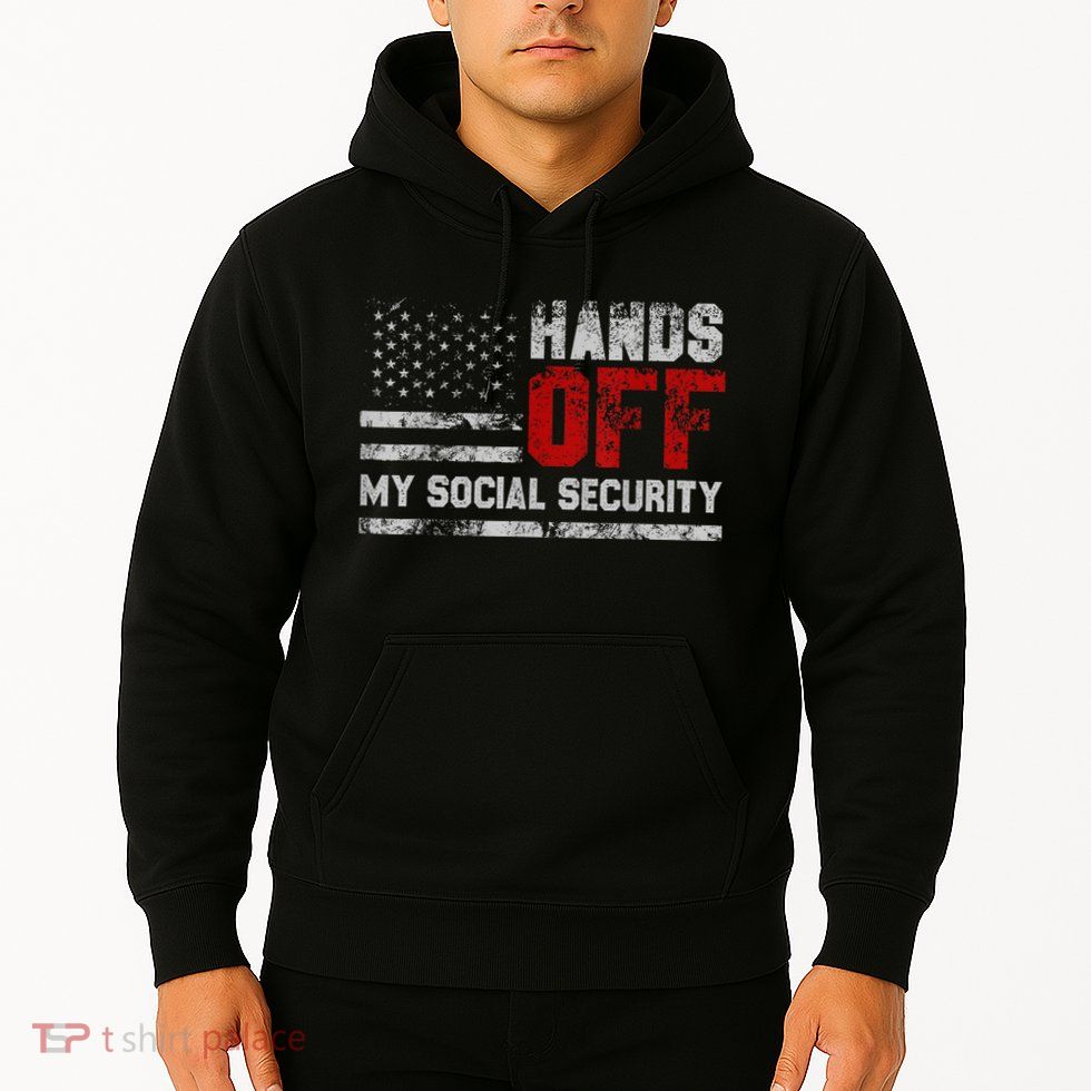Retro Flag Hands Off My Social Security Protest Vintage Hoodie