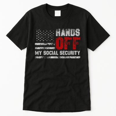 Retro Flag Hands Off My Social Security Protest Vintage Tall T-Shirt