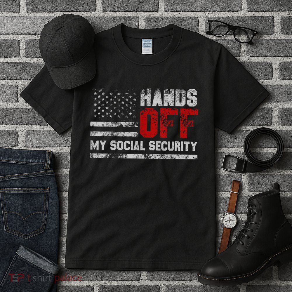 Retro Flag Hands Off My Social Security Protest Vintage Tall T-Shirt
