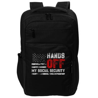 Retro Flag Hands Off My Social Security Protest Vintage Impact Tech Backpack