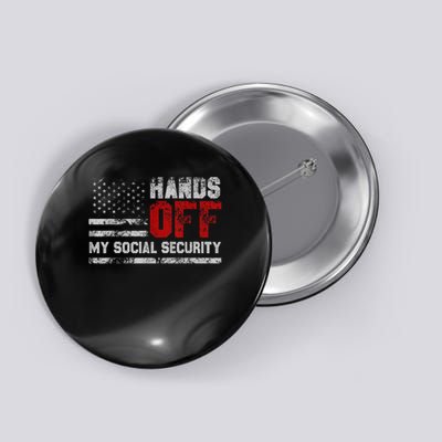 Retro Flag Hands Off My Social Security Protest Vintage Button