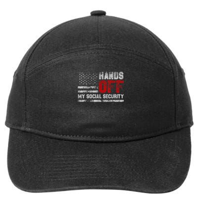 Retro Flag Hands Off My Social Security Protest Vintage 7-Panel Snapback Hat