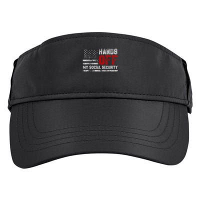 Retro Flag Hands Off My Social Security Protest Vintage Adult Drive Performance Visor