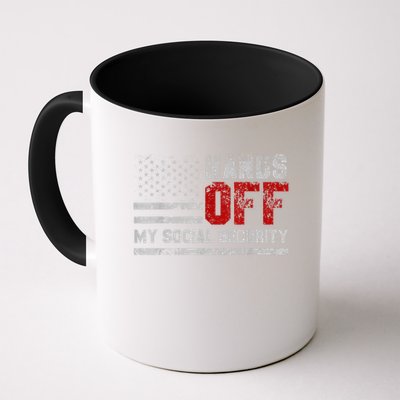 Retro Flag Hands Off My Social Security Protest Vintage Mug