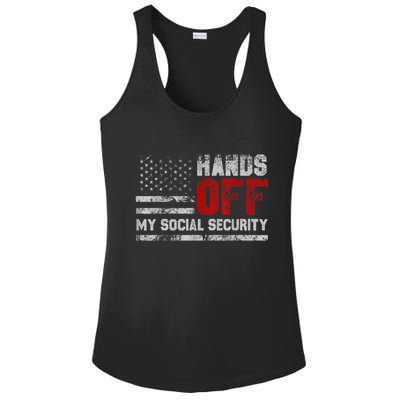 Retro Flag Hands Off My Social Security Protest Vintage Ladies PosiCharge Competitor Racerback Tank