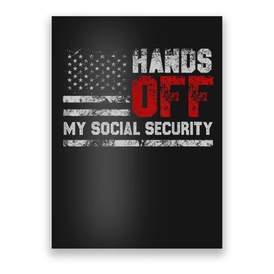 Retro Flag Hands Off My Social Security Protest Vintage Poster