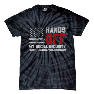 Retro Flag Hands Off My Social Security Protest Vintage Tie-Dye T-Shirt