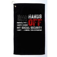 Retro Flag Hands Off My Social Security Protest Vintage Golf Towel