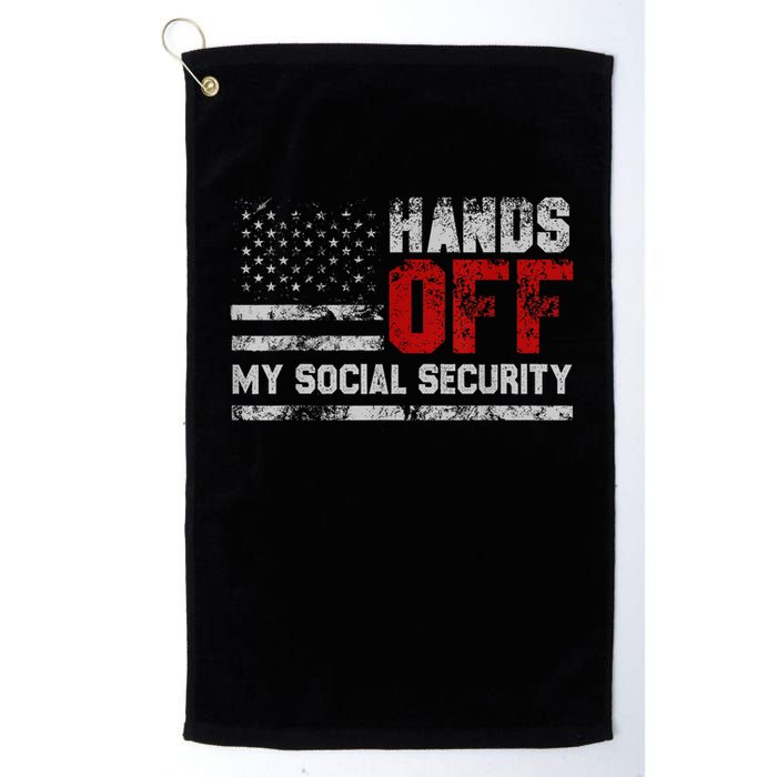 Retro Flag Hands Off My Social Security Protest Vintage Golf Towel