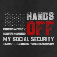 Retro Flag Hands Off My Social Security Protest Vintage Golf Towel