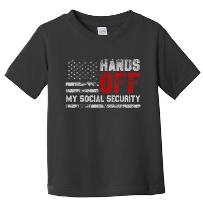 Retro Flag Hands Off My Social Security Protest Vintage Toddler T-Shirt