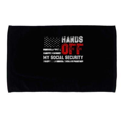 Retro Flag Hands Off My Social Security Protest Vintage Microfiber Hand Towel