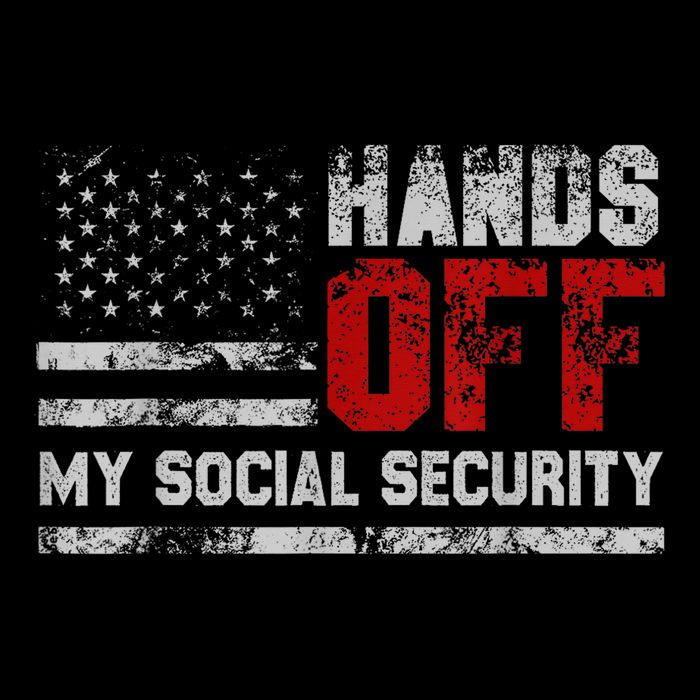 Retro Flag Hands Off My Social Security Protest Vintage Womens T-Shirt