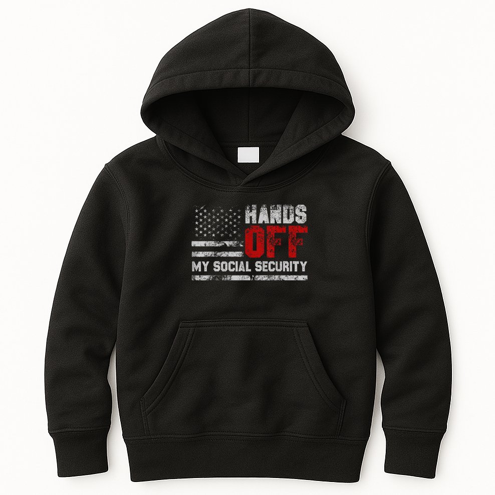 Retro Flag Hands Off My Social Security Protest Vintage Kids Hoodie