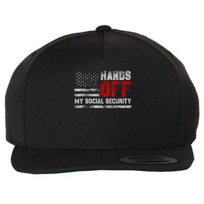 Retro Flag Hands Off My Social Security Protest Vintage Wool Snapback Cap