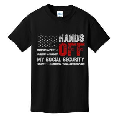 Retro Flag Hands Off My Social Security Protest Vintage Kids T-Shirt