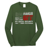 Retro Flag Hands Off My Social Security Protest Vintage Long Sleeve Shirt