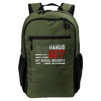 Retro Flag Hands Off My Social Security Protest Vintage Backpack