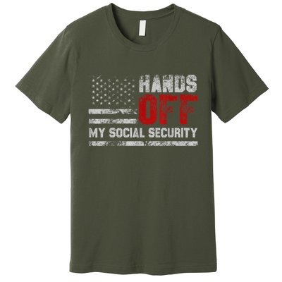Retro Flag Hands Off My Social Security Protest Vintage Premium T-Shirt