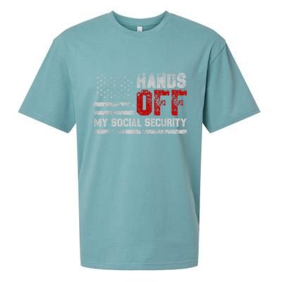 Retro Flag Hands Off My Social Security Protest Vintage Sueded Cloud Jersey T-Shirt