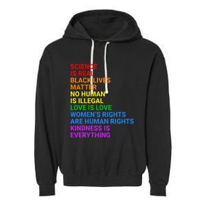 Rainbow Flag Human Rights Wo & Gay Rights LGBTQ+ Pride Garment-Dyed Fleece Hoodie